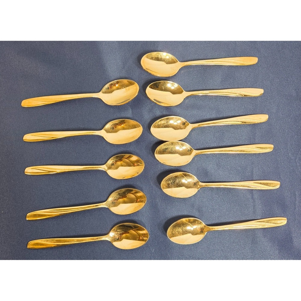 Stainless by Imperial U.S.A Gold Plated Spoons set of 11